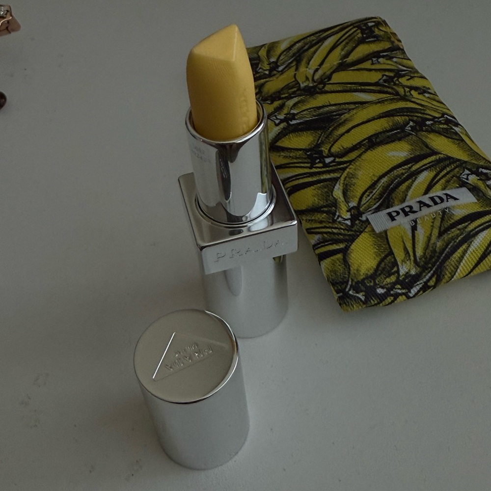 Prada Silver Case Yellow Lip Balm